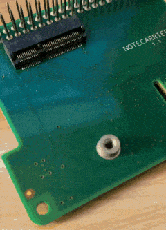 placing notecard in notecarrier-pi hat