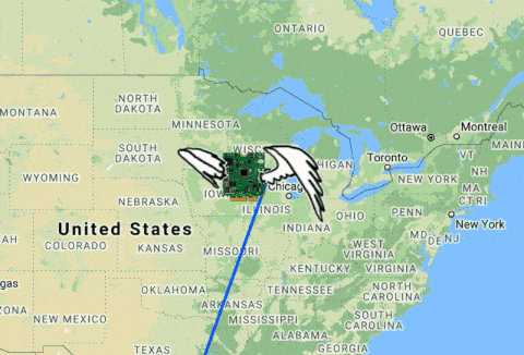 blues wireless notecard with wings