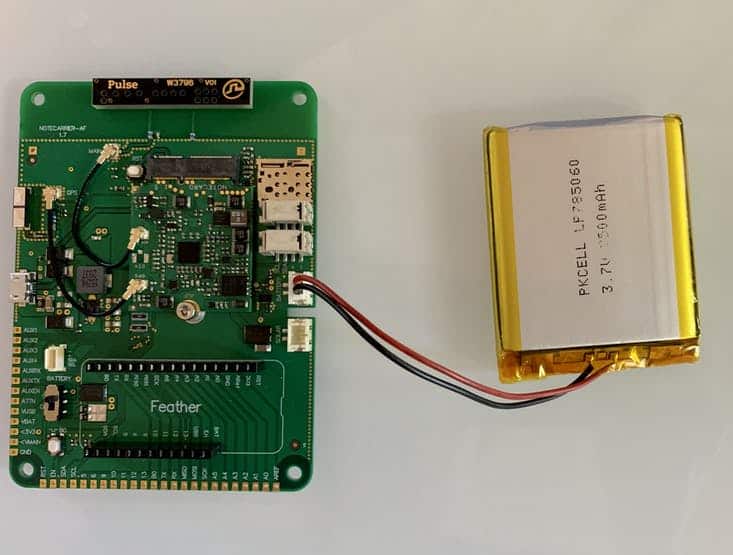 Notecarrier GPS asset tracker and battery