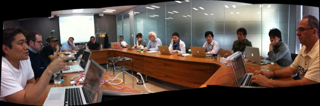 The first Safecast meeting in April of 2011.