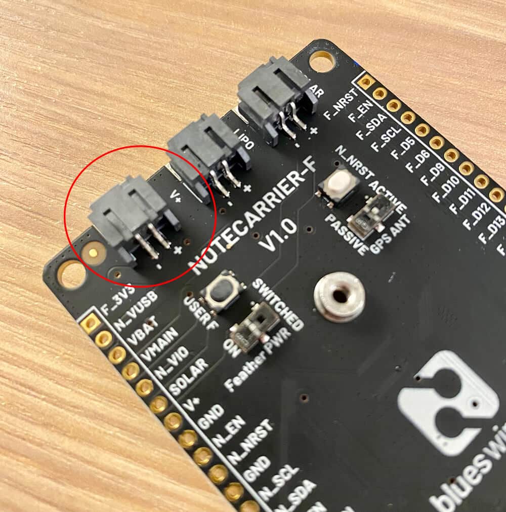 blues wireless notecarrier-f jst connectors