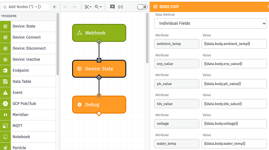 Losant workflow diagram