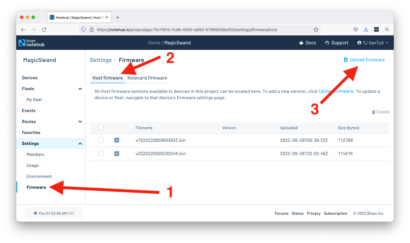 Peforming OTA firmware updates with the Notecard Outboard Firmware Update feature.